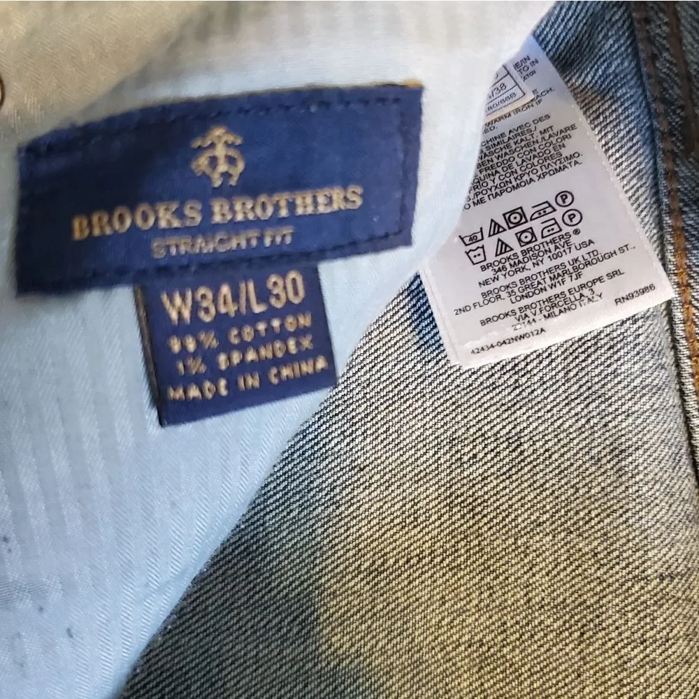 Brooks Brothers Men's Straight Fit Blue Jeans 34 x 30 | Preppy Ivy Trad | EUC